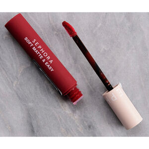 New Sephora No Drama Soft Matte Lipstick, Medium Dark Red